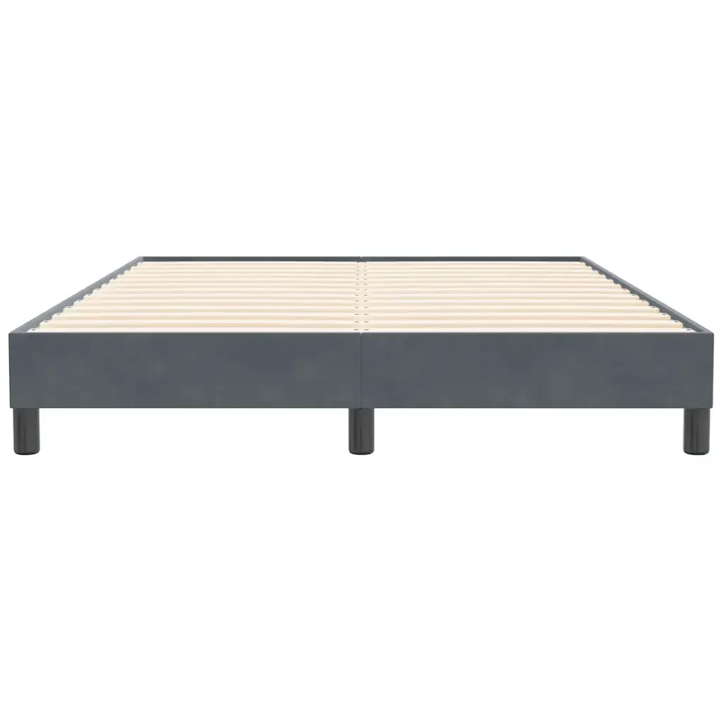 Letto matrimoniale | Letto per adulti | Giroletto Molle senza Materasso Grigio Scuro 140x210 cm Velluto - Image 5