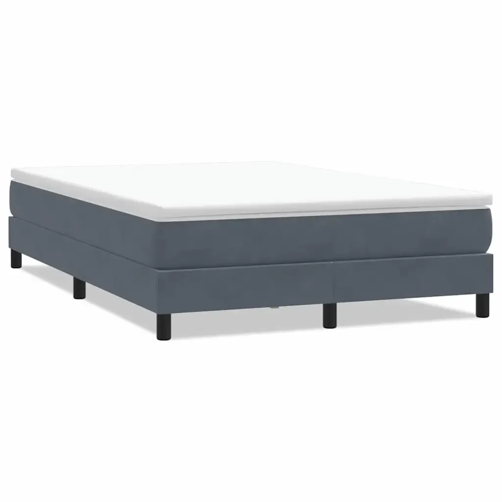 Letto matrimoniale | Letto per adulti | Giroletto Molle senza Materasso Grigio Scuro 160x210 cm Velluto