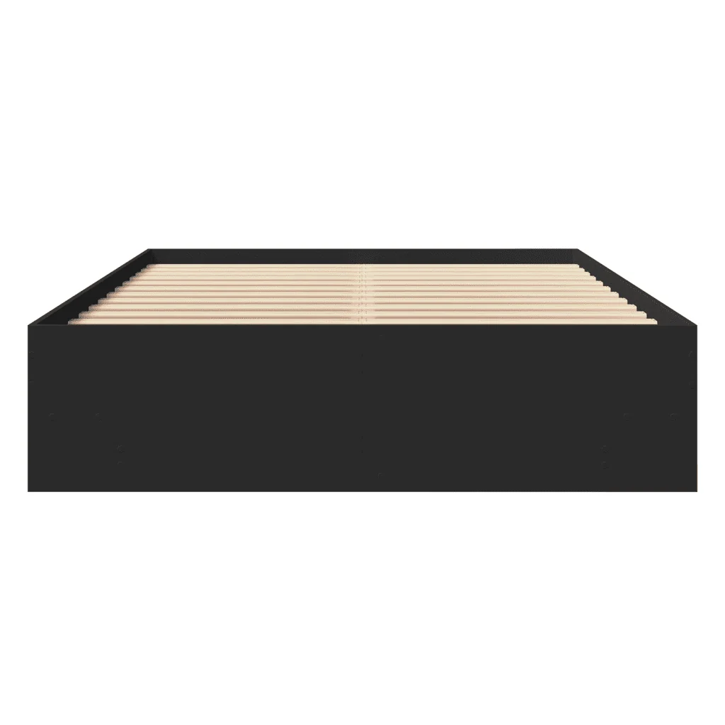 Letto matrimoniale | Letto per adulti | Giroletto Nero 120x190 cm in Legno Multistrato - Image 5