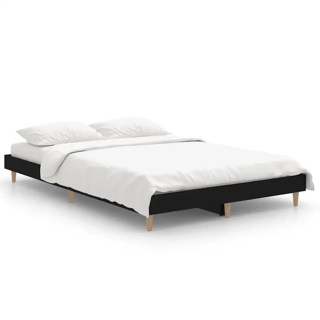 Letto matrimoniale | Letto per adulti | Giroletto Nero 120x190 cm in Legno Multistrato