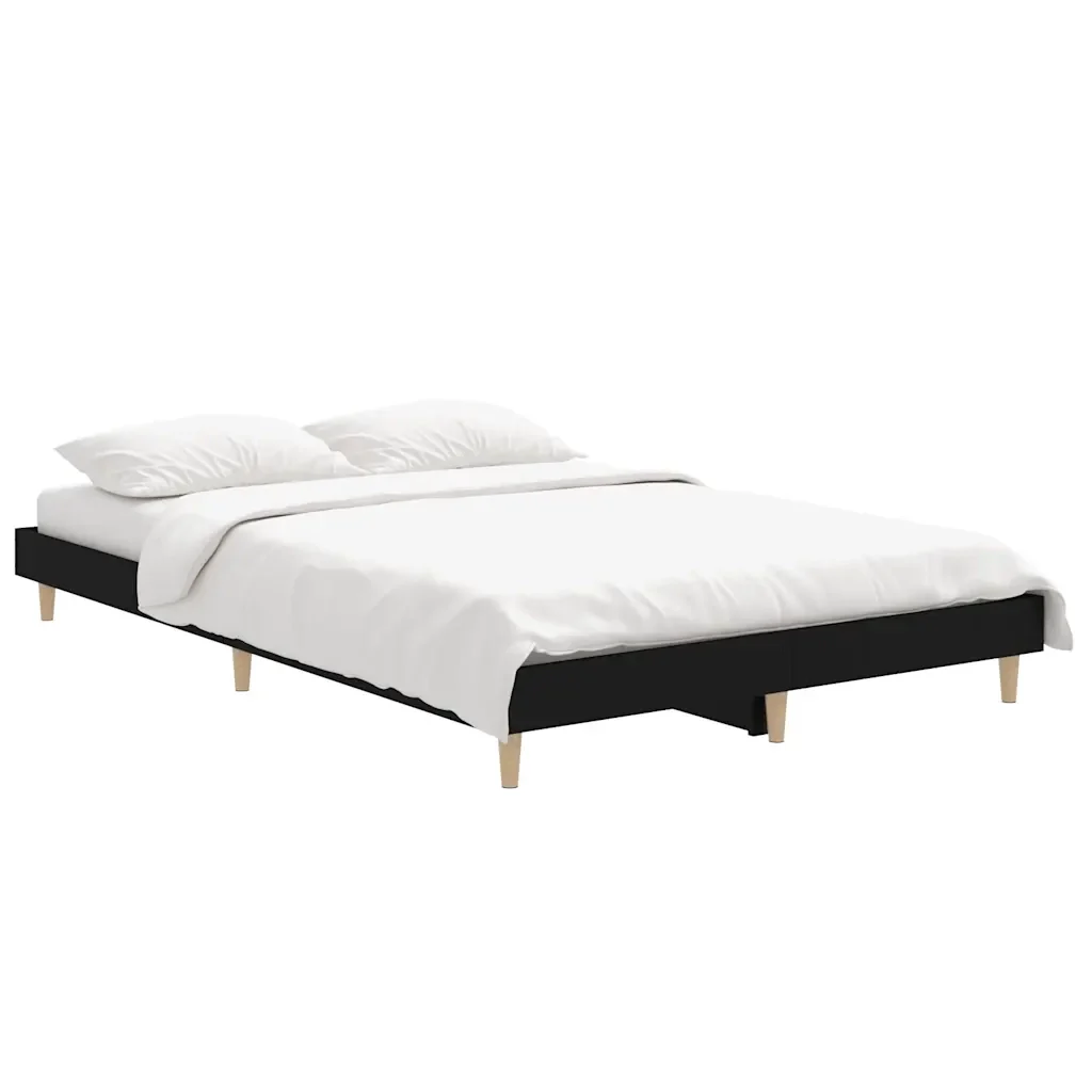 Letto matrimoniale | Letto per adulti | Giroletto Nero 120x190 cm in Legno Multistrato - Image 4
