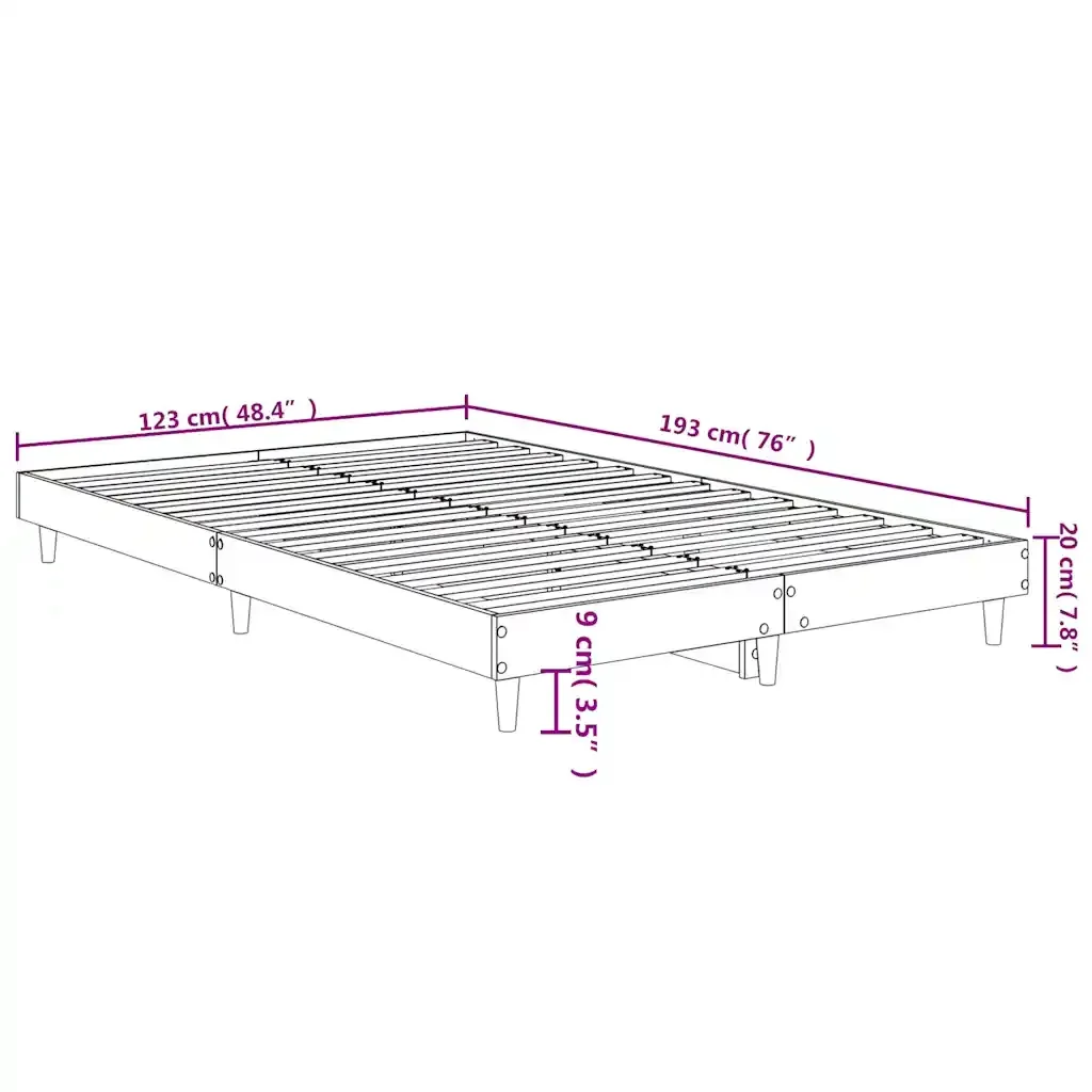 Letto matrimoniale | Letto per adulti | Giroletto Nero 120x190 cm in Legno Multistrato - Image 9