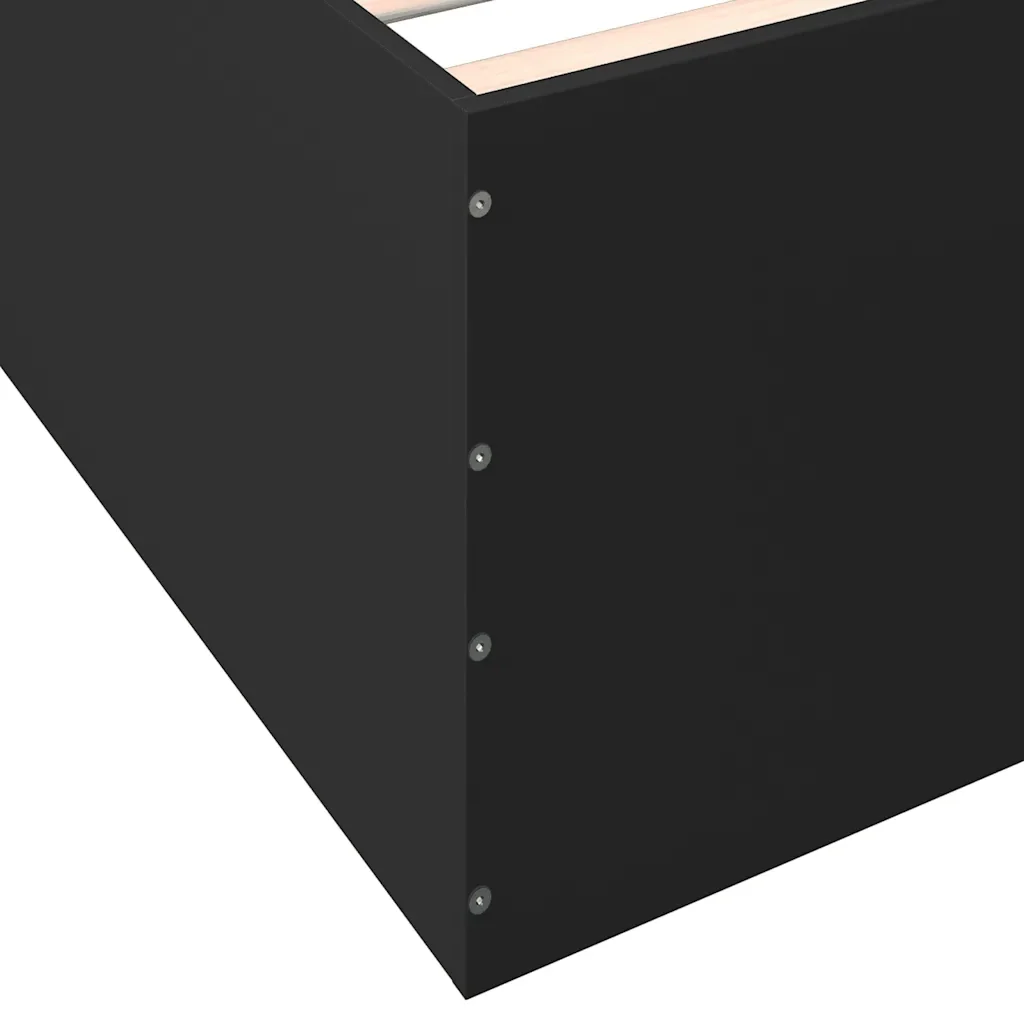 Letto matrimoniale | Letto per adulti | Giroletto Nero 120x190 cm in Legno Multistrato - Image 8