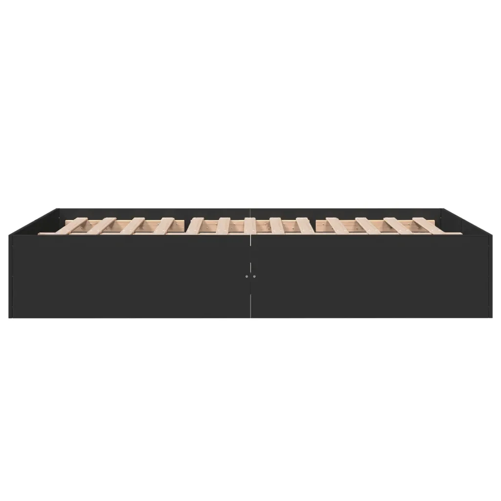 Letto matrimoniale | Letto per adulti | Giroletto Nero 120x190 cm in Legno Multistrato - Image 5
