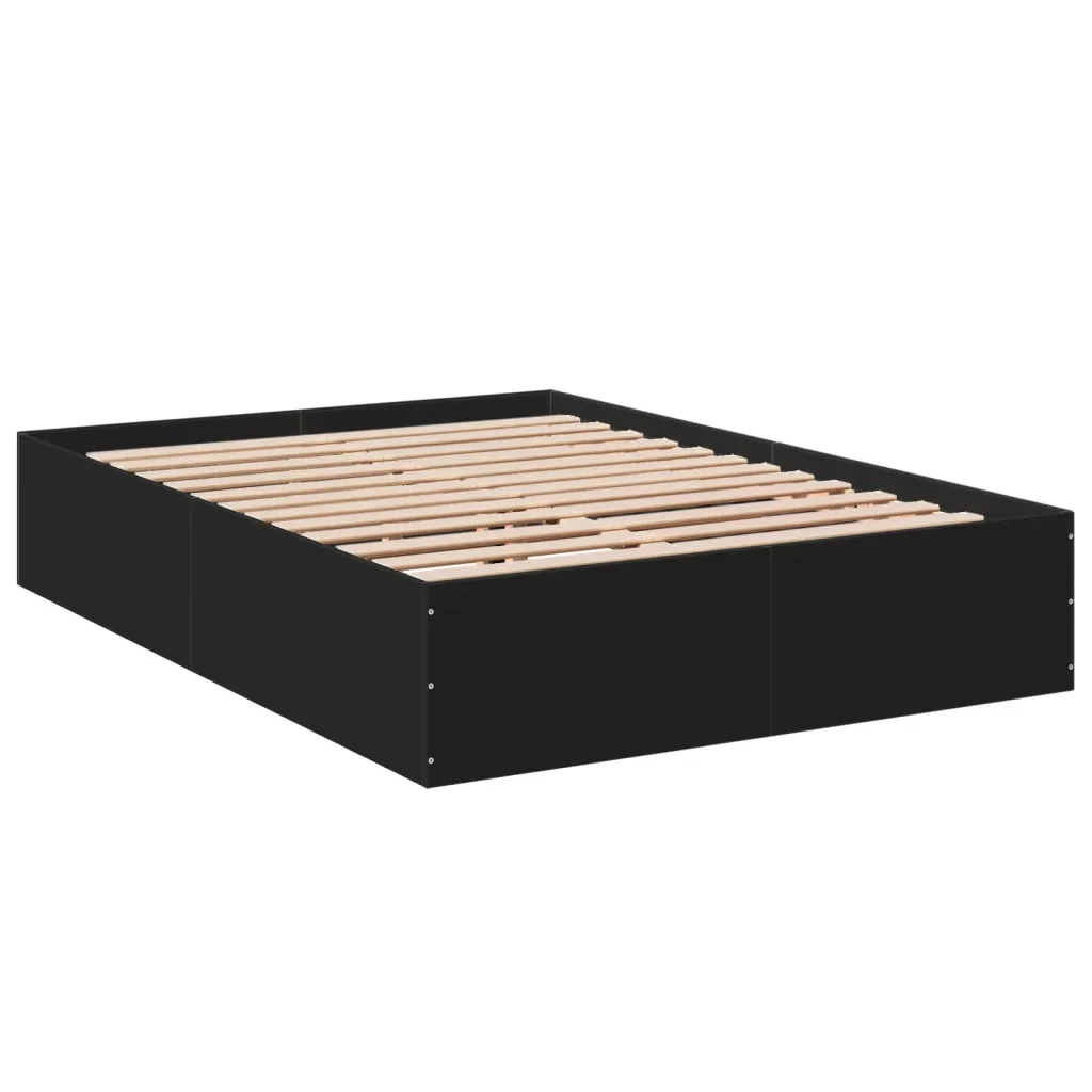 Letto matrimoniale | Letto per adulti | Giroletto Nero 120x190 cm in Legno Multistrato - Image 6