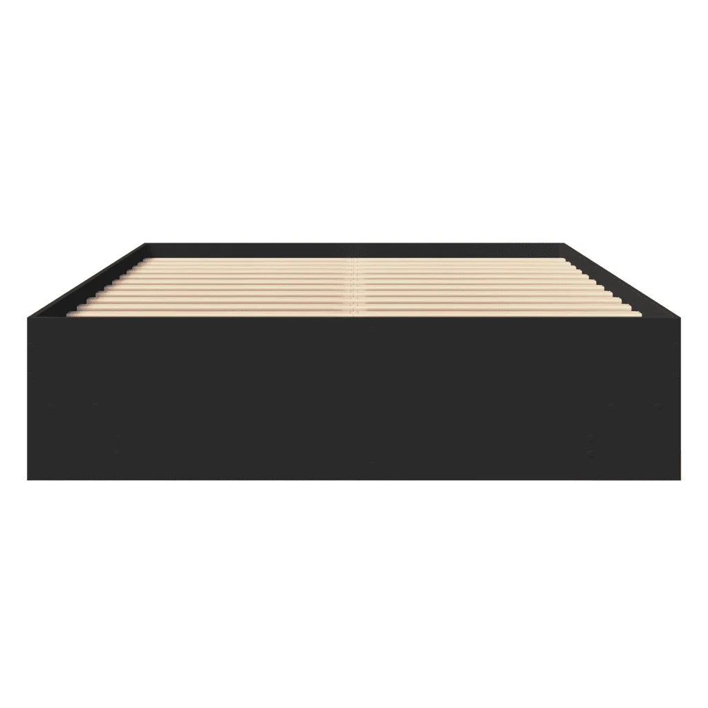 Letto matrimoniale | Letto per adulti | Giroletto Nero 120x200 cm in Legno Multistrato - Image 5