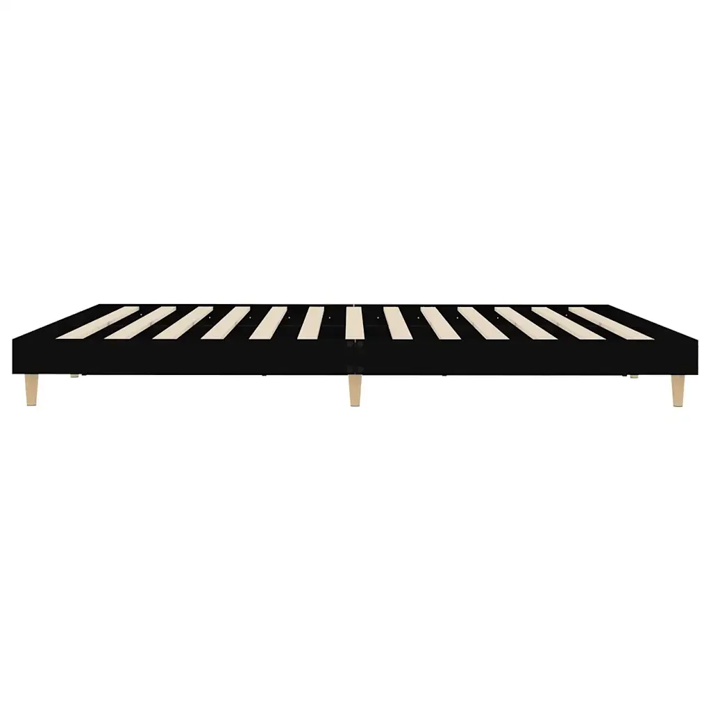 Letto matrimoniale | Letto per adulti | Giroletto Nero 120x200 cm in Legno Multistrato - Image 7