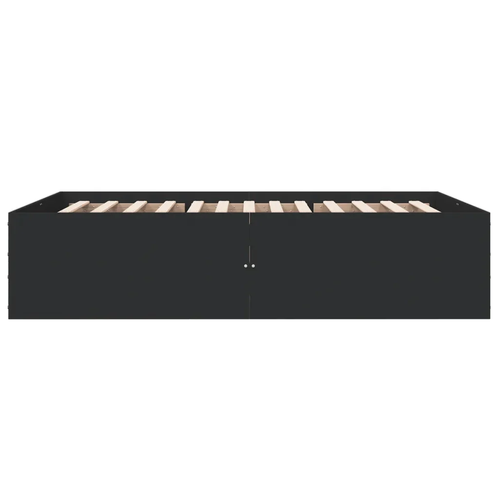Letto matrimoniale | Letto per adulti | Giroletto Nero 120x200 cm in Legno Multistrato - Image 5
