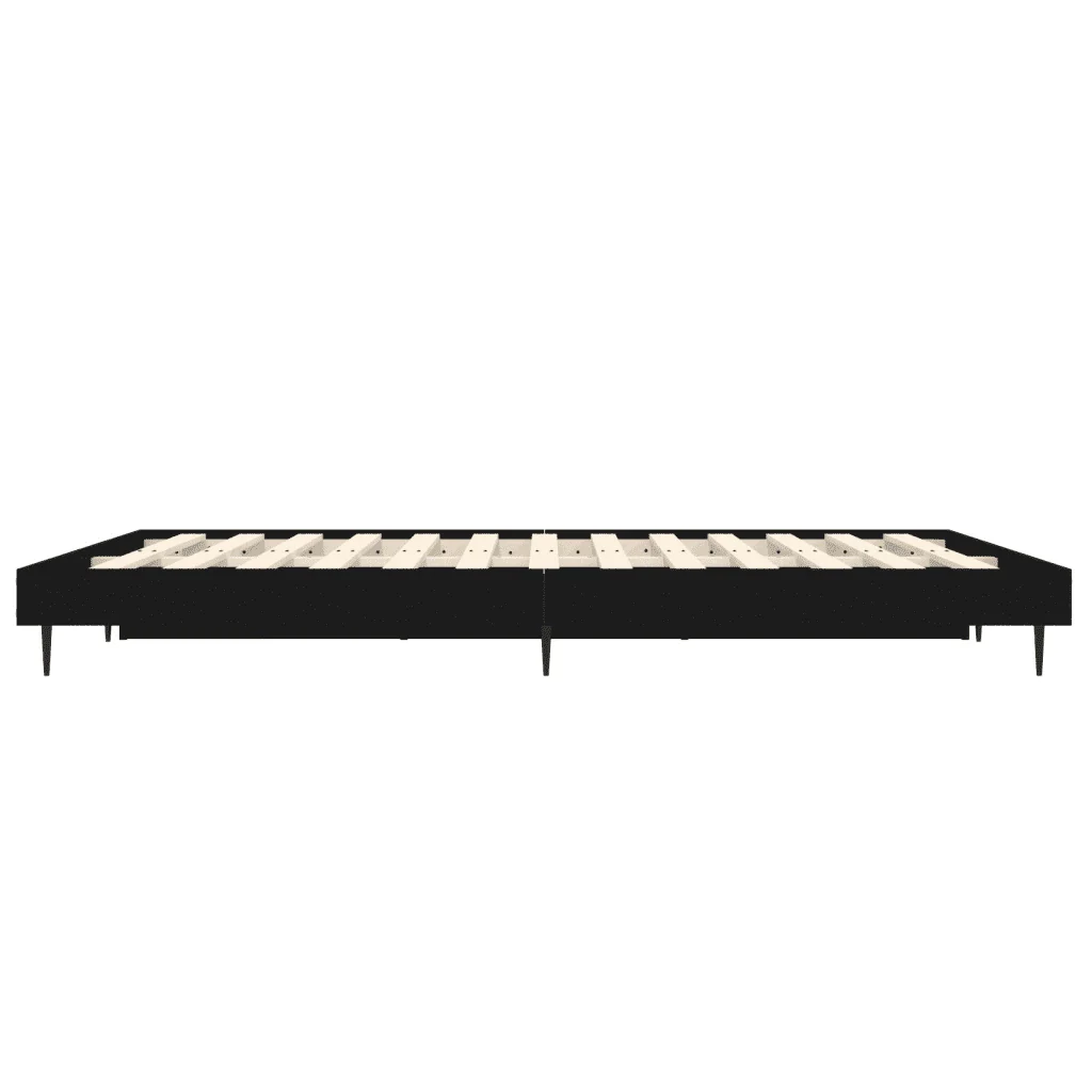Letto matrimoniale | Letto per adulti | Giroletto Nero 140x190 cm in Legno Multistrato - Image 7