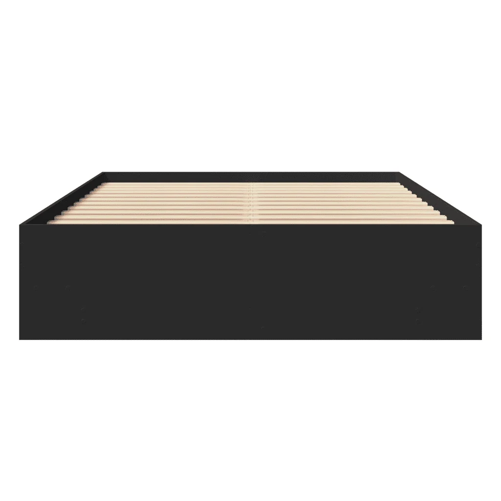 Letto matrimoniale | Letto per adulti | Giroletto Nero 140x190 cm in Legno Multistrato - Image 5