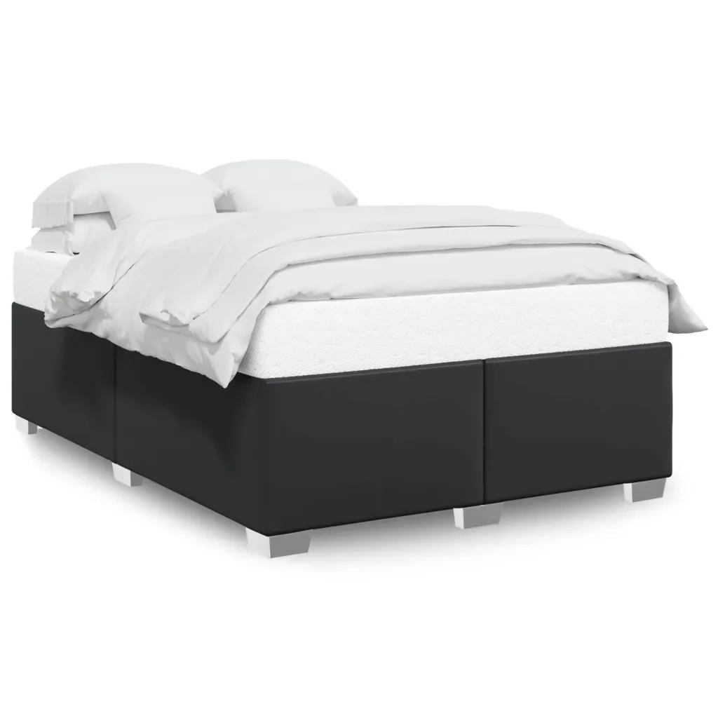 Letto matrimoniale | Letto per adulti | Giroletto Nero 140x190 cm in Similpelle