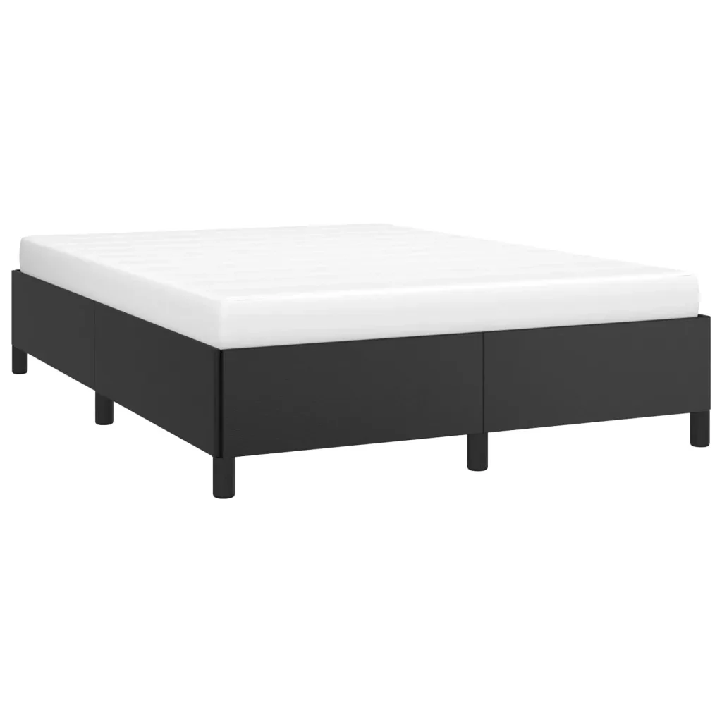 Letto matrimoniale | Letto per adulti | Giroletto Nero 140x200 cm in Similpelle - Image 3