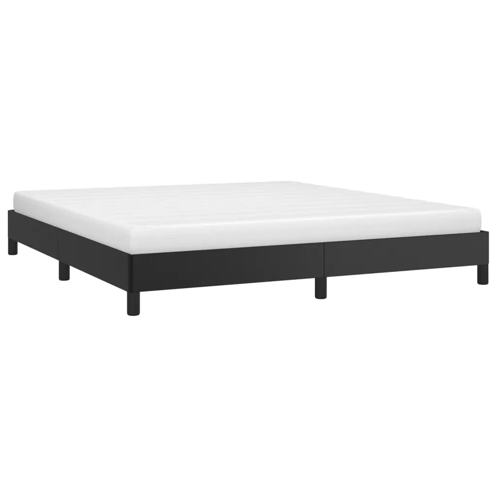 Letto matrimoniale | Letto per adulti | Giroletto Nero 160x200 cm in Similpelle - Image 3