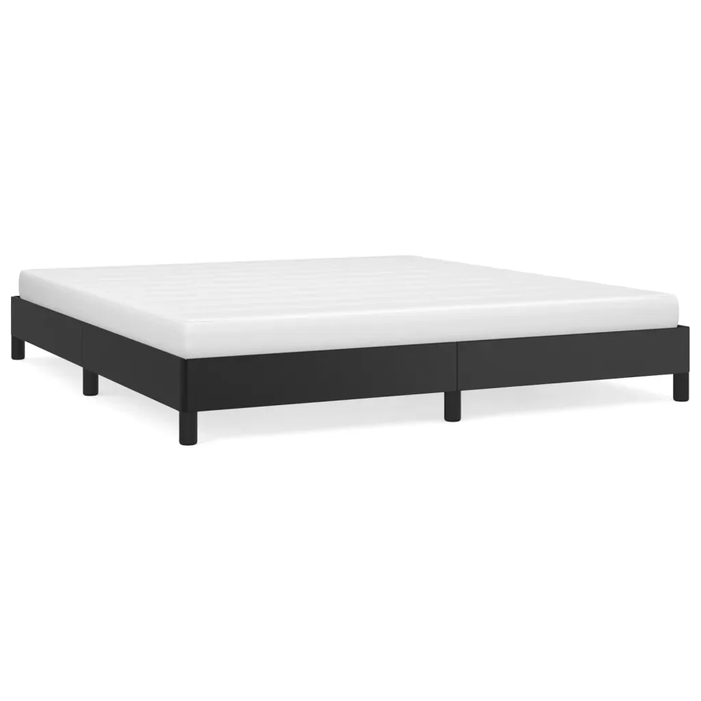 Letto matrimoniale | Letto per adulti | Giroletto Nero 180x200 cm in Similpelle