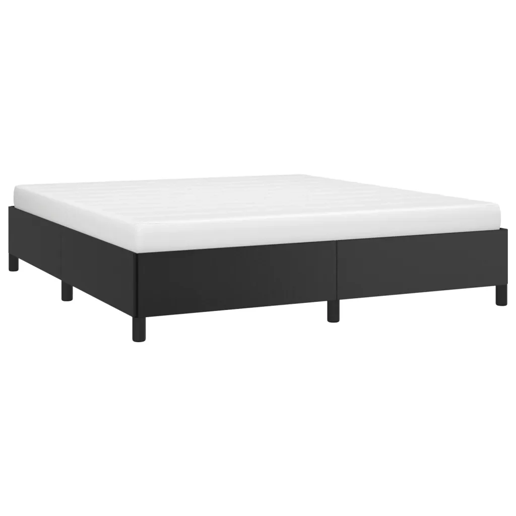 Letto matrimoniale | Letto per adulti | Giroletto Nero 180x200 cm in Similpelle - Image 4