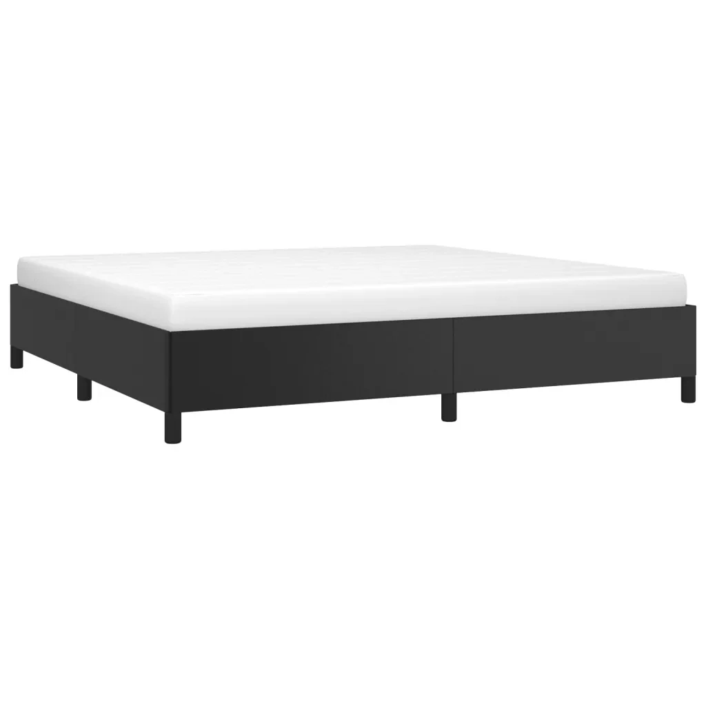 Letto matrimoniale | Letto per adulti | Giroletto Nero 200x200 cm in Similpelle - Image 3