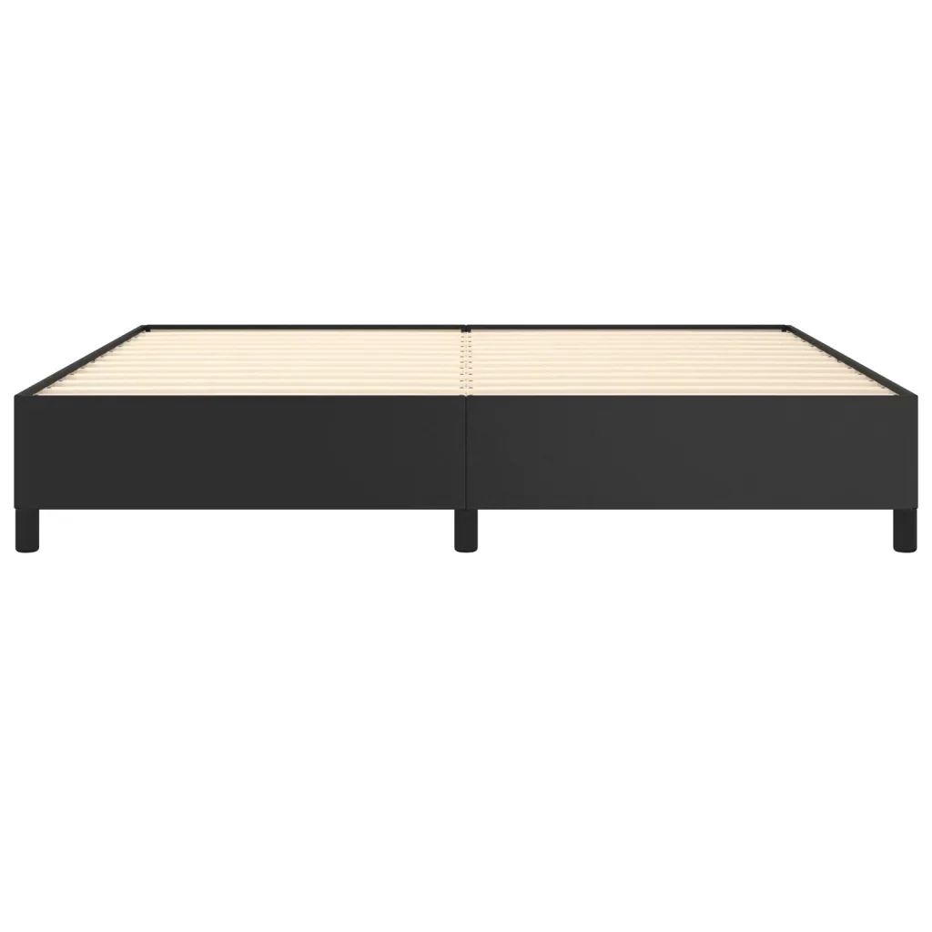 Letto matrimoniale | Letto per adulti | Giroletto Nero 200x200 cm in Similpelle - Image 5