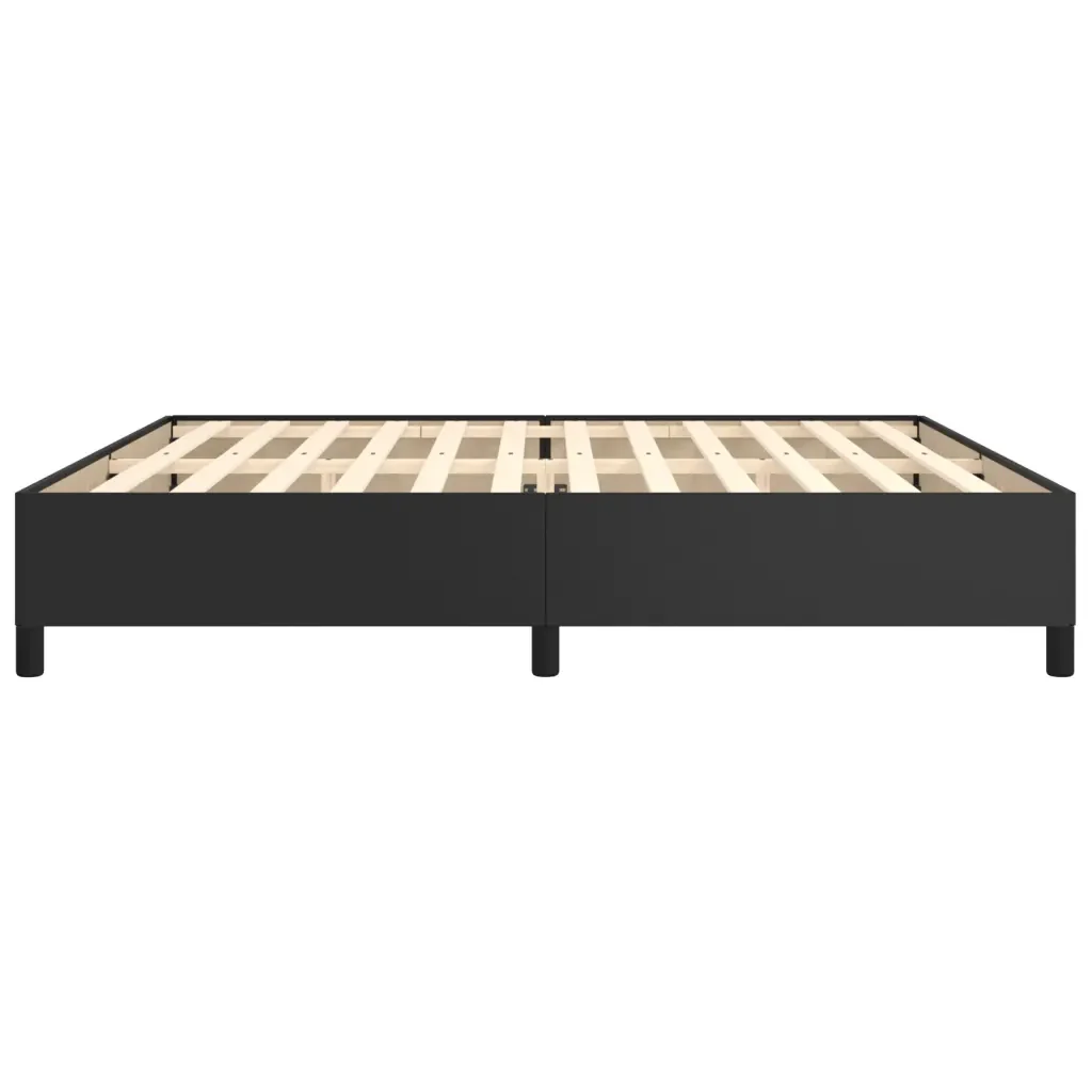 Letto matrimoniale | Letto per adulti | Giroletto Nero 200x200 cm in Similpelle - Image 6