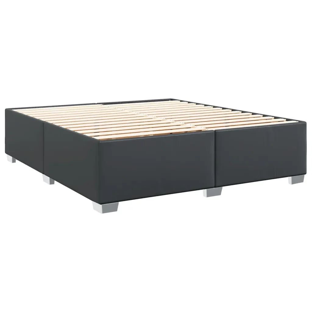 Letto matrimoniale | Letto per adulti | Giroletto Nero 200x200 cm in Similpelle - Image 3