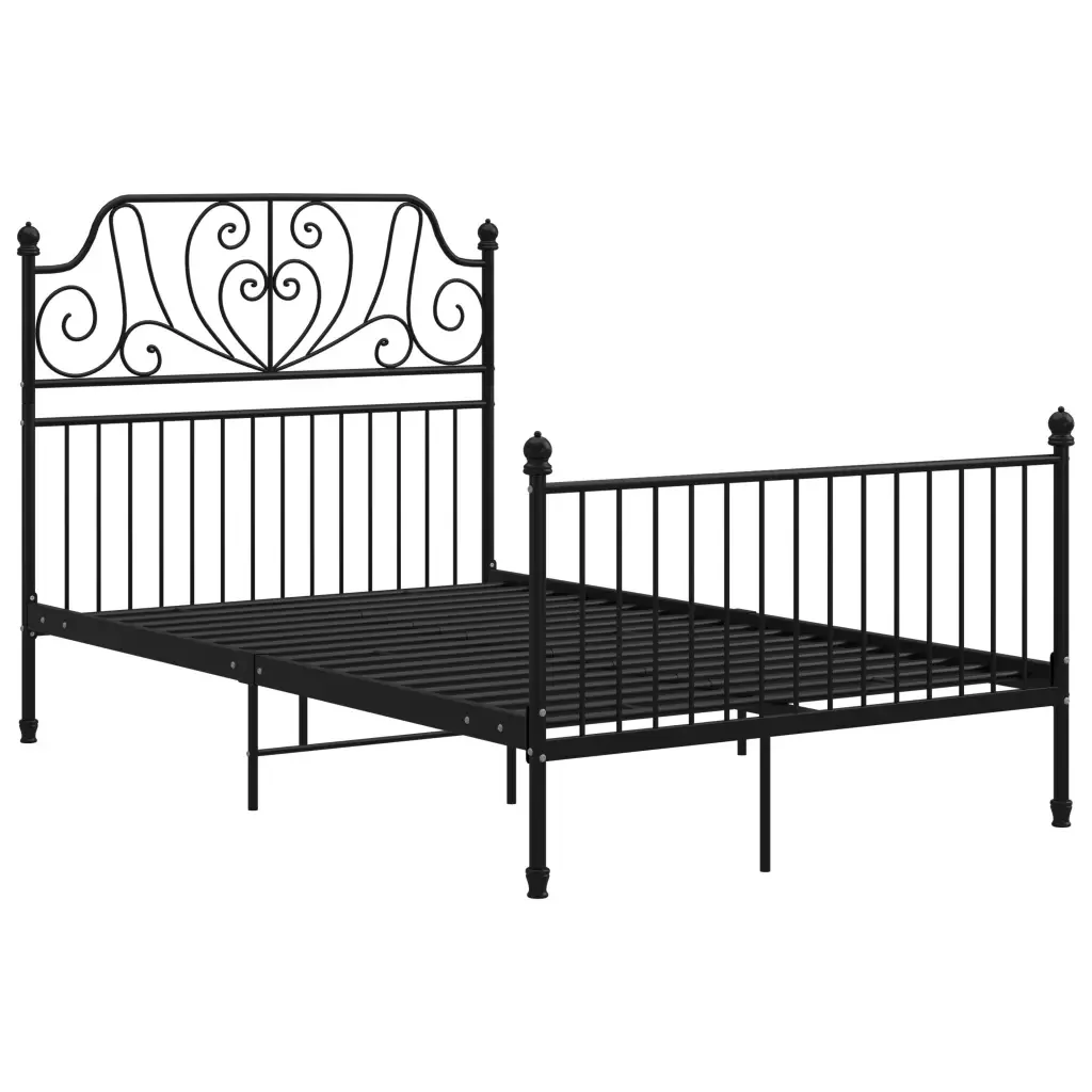 Letto matrimoniale | Letto per adulti | Giroletto Nero in Metallo 120x200 cm - Image 2