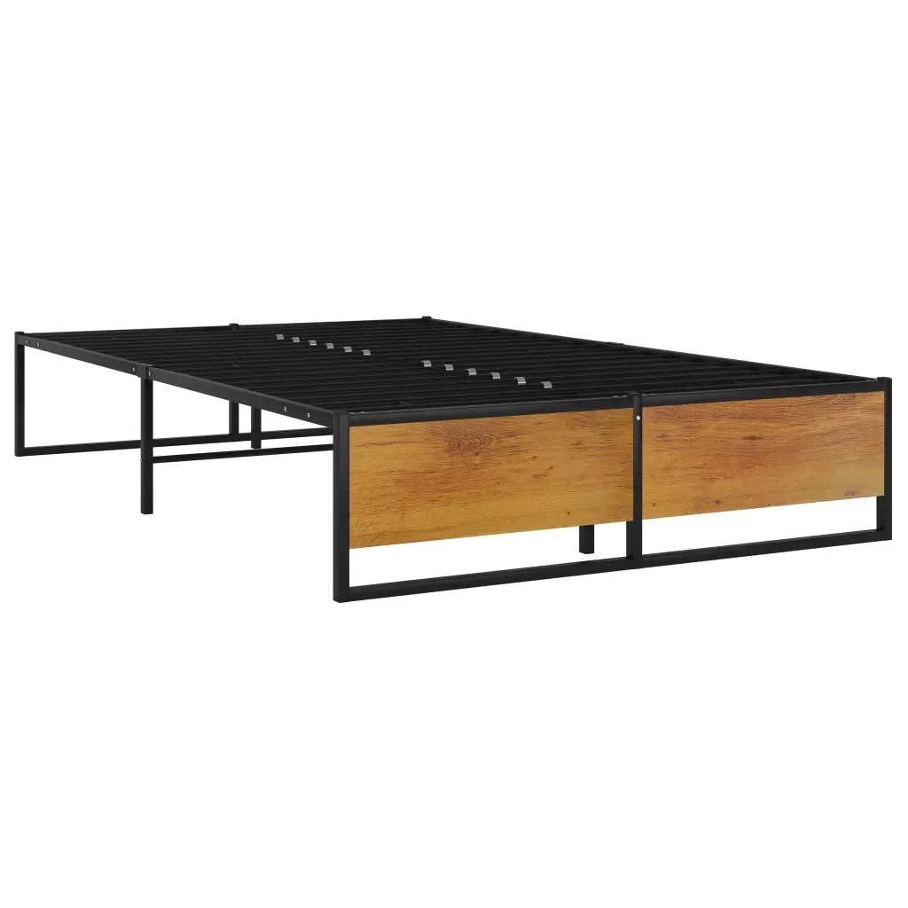 Letto matrimoniale | Letto per adulti | Giroletto Nero in Metallo 120x200 cm