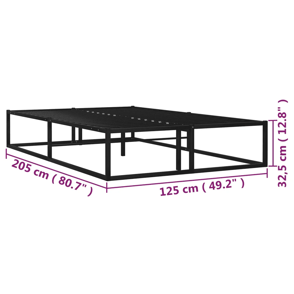 Letto matrimoniale | Letto per adulti | Giroletto Nero in Metallo 120x200 cm - Image 7