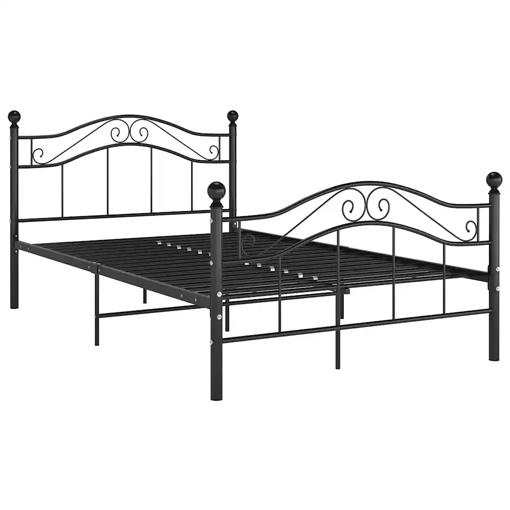 Letto matrimoniale | Letto per adulti | Giroletto Nero in Metallo 120x200 cm - Image 2