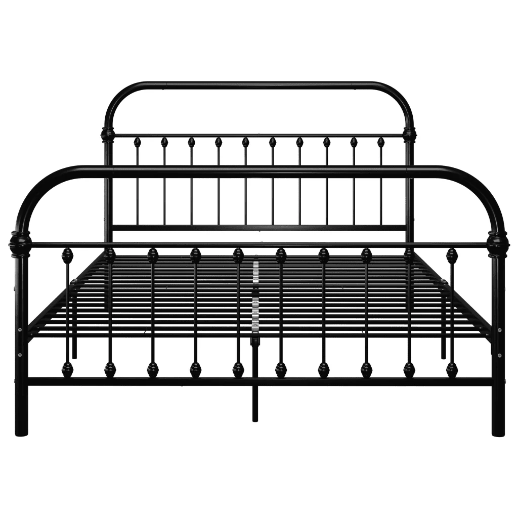 Letto matrimoniale | Letto per adulti | Giroletto Nero in Metallo 120x200 cm - Image 4