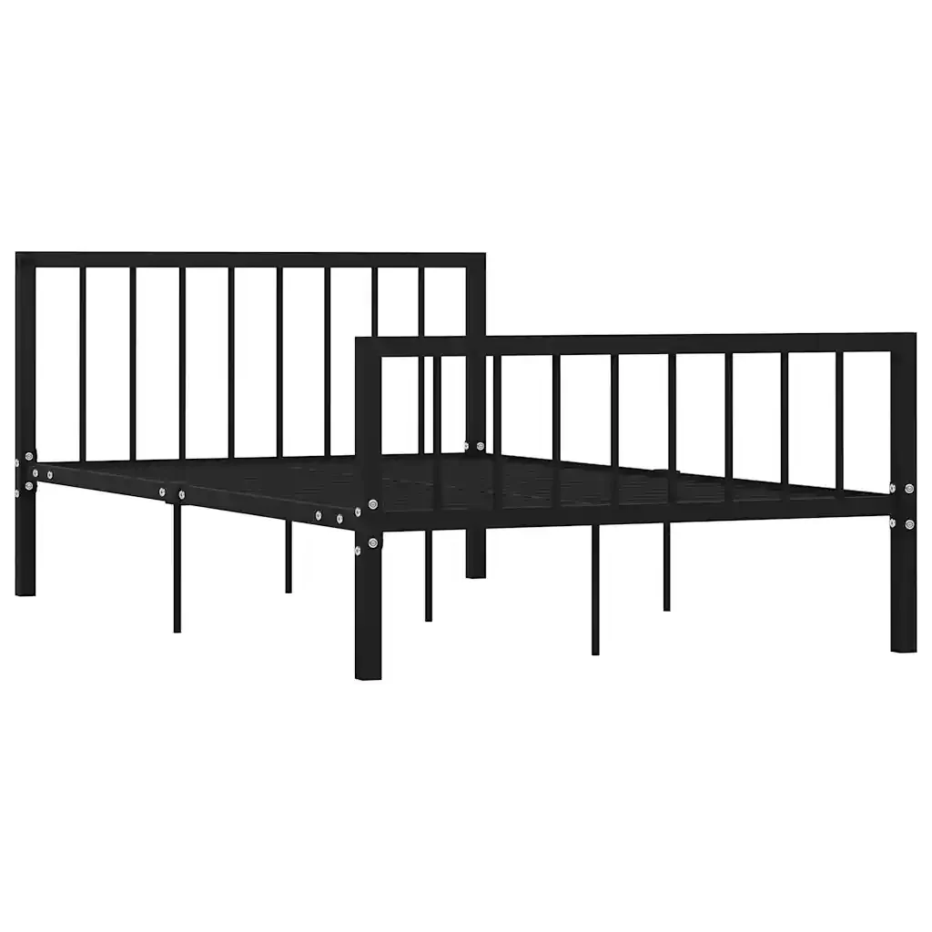 Letto matrimoniale | Letto per adulti | Giroletto Nero in Metallo 120x200 cm