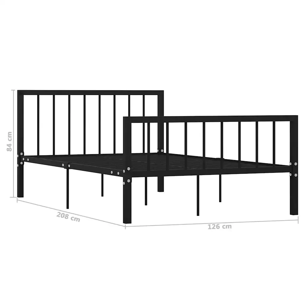 Letto matrimoniale | Letto per adulti | Giroletto Nero in Metallo 120x200 cm - Image 6