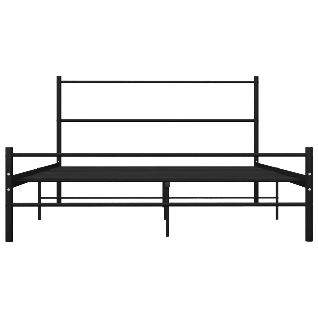 Letto matrimoniale | Letto per adulti | Giroletto Nero in Metallo 120x200 cm - Image 4
