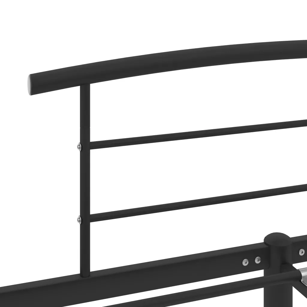 Letto matrimoniale | Letto per adulti | Giroletto Nero in Metallo 140x200 cm - Image 5