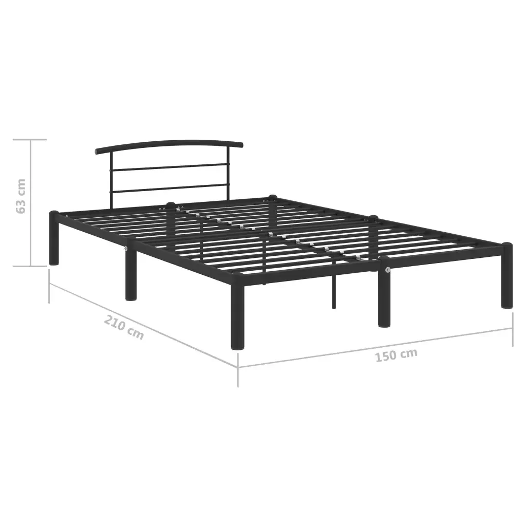Letto matrimoniale | Letto per adulti | Giroletto Nero in Metallo 140x200 cm - Image 7
