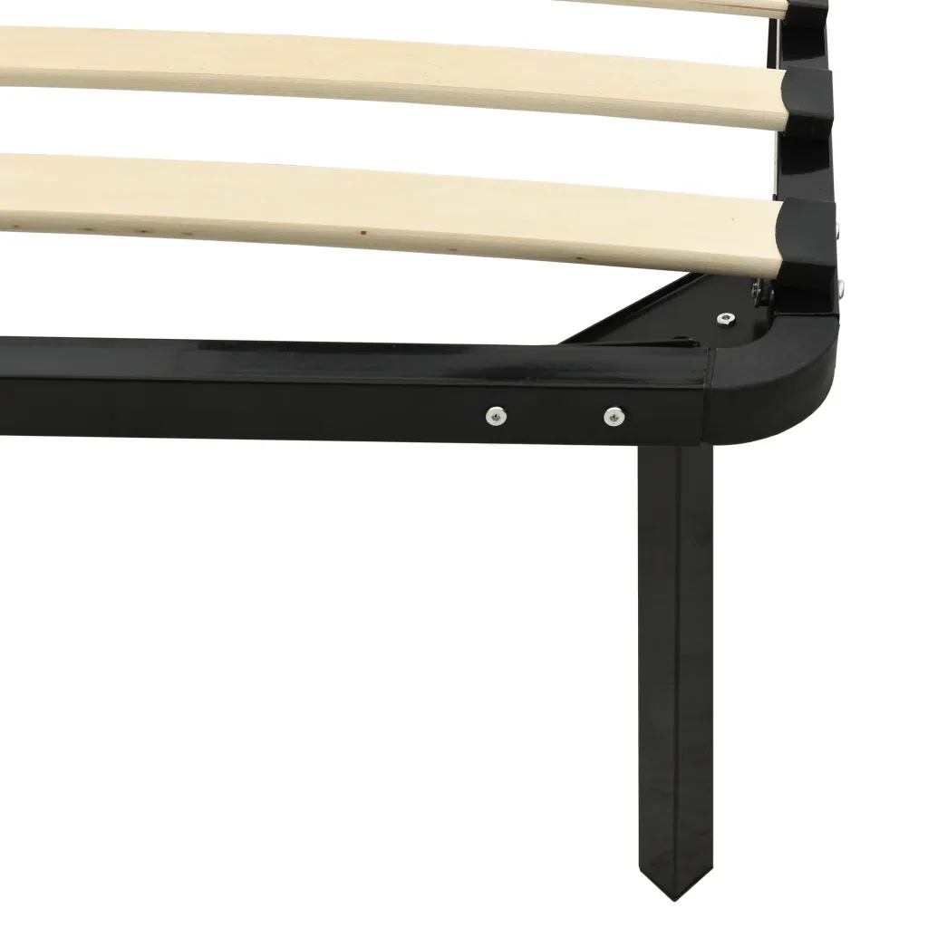 Letto matrimoniale | Letto per adulti | Giroletto Nero in Metallo 140x200 cm - Image 6