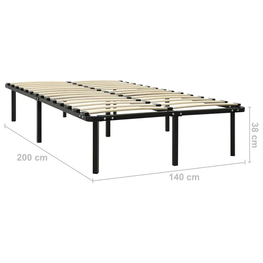 Letto matrimoniale | Letto per adulti | Giroletto Nero in Metallo 140x200 cm - Image 7