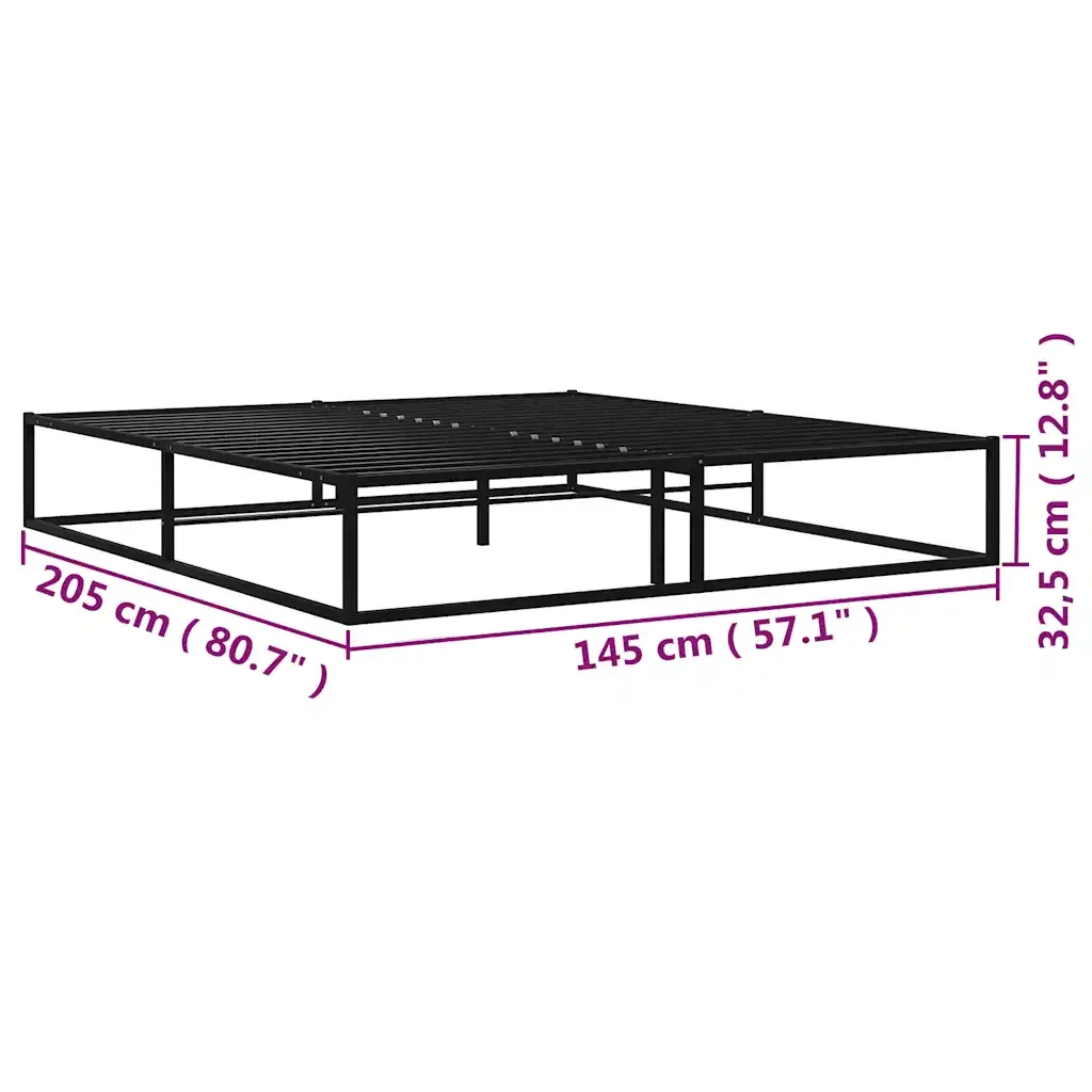 Letto matrimoniale | Letto per adulti | Giroletto Nero in Metallo 140x200 cm - Image 7