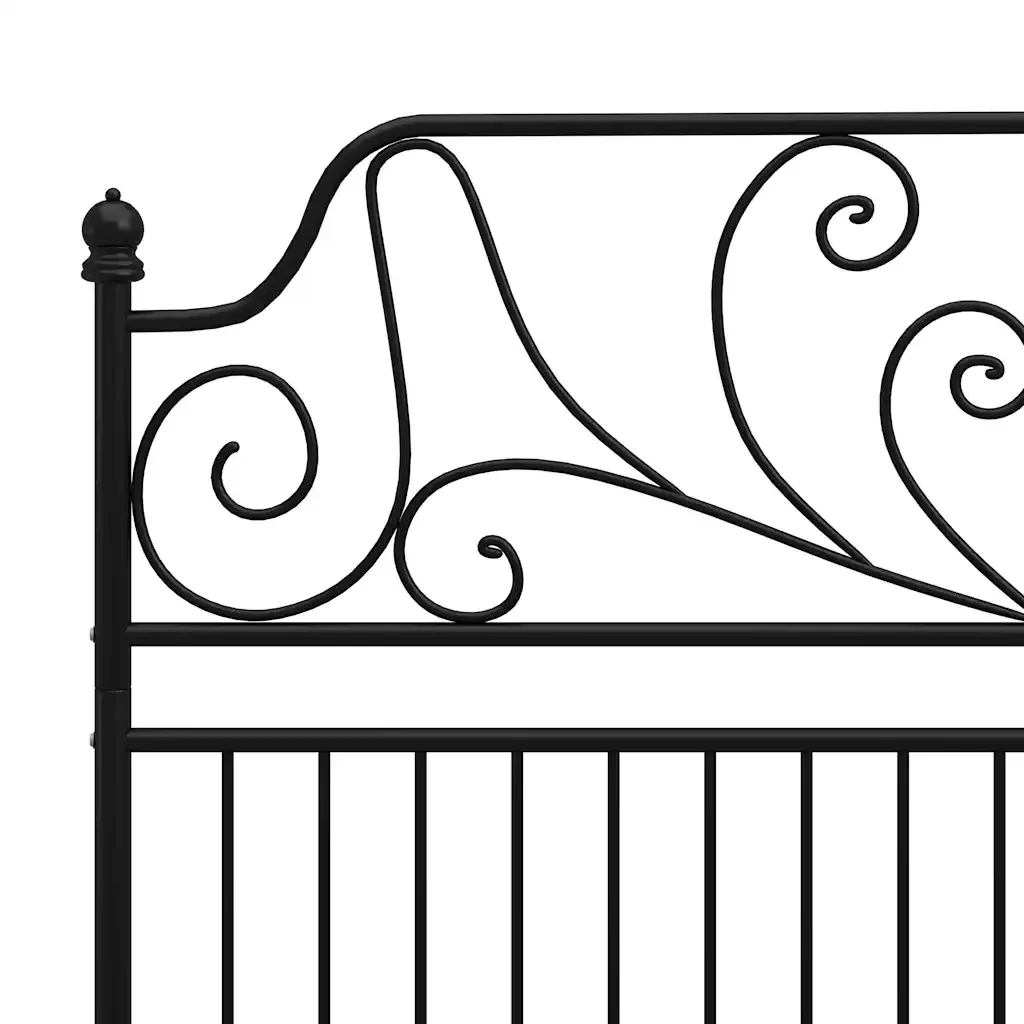 Letto matrimoniale | Letto per adulti | Giroletto Nero in Metallo 140x200 cm - Image 5
