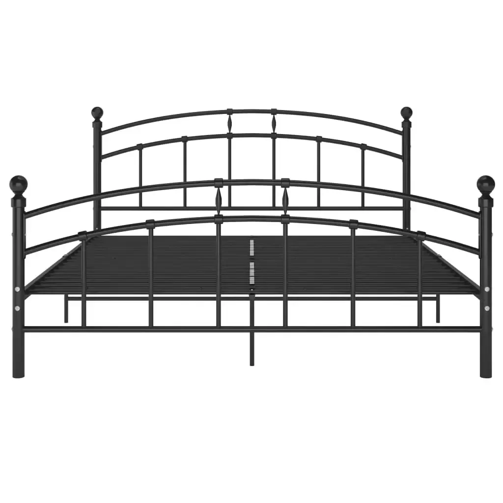 Letto matrimoniale | Letto per adulti | Giroletto Nero in Metallo 160x200 cm - Image 3