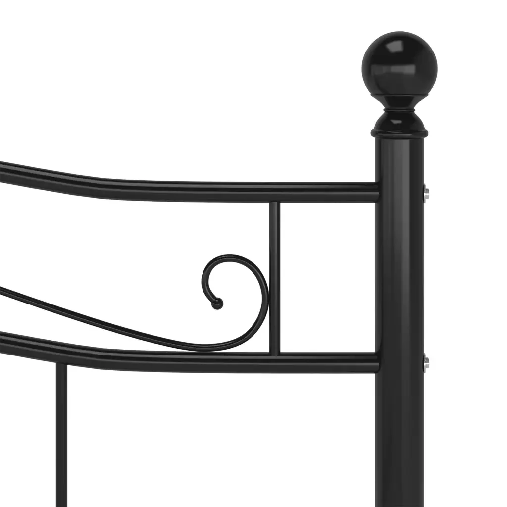 Letto matrimoniale | Letto per adulti | Giroletto Nero in Metallo 160x200 cm - Image 6