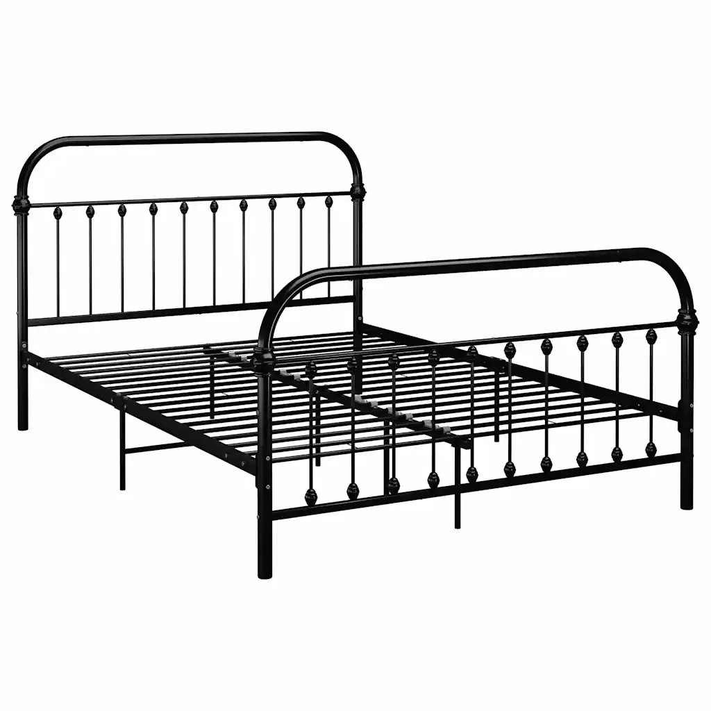 Letto matrimoniale | Letto per adulti | Giroletto Nero in Metallo 160x200 cm - Image 2