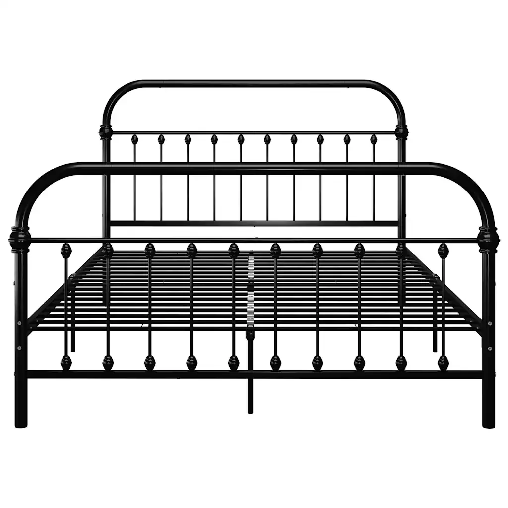Letto matrimoniale | Letto per adulti | Giroletto Nero in Metallo 160x200 cm - Image 3