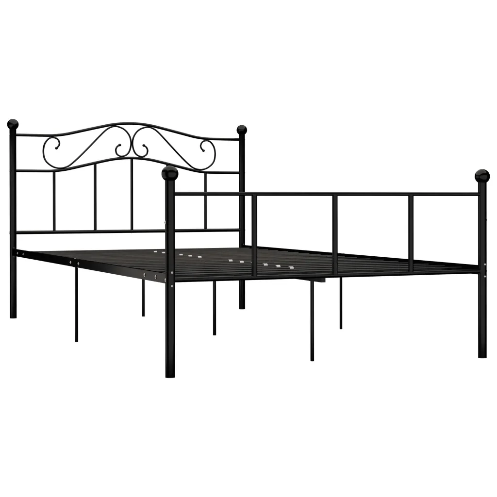 Letto matrimoniale | Letto per adulti | Giroletto Nero in Metallo 160x200 cm - Image 2