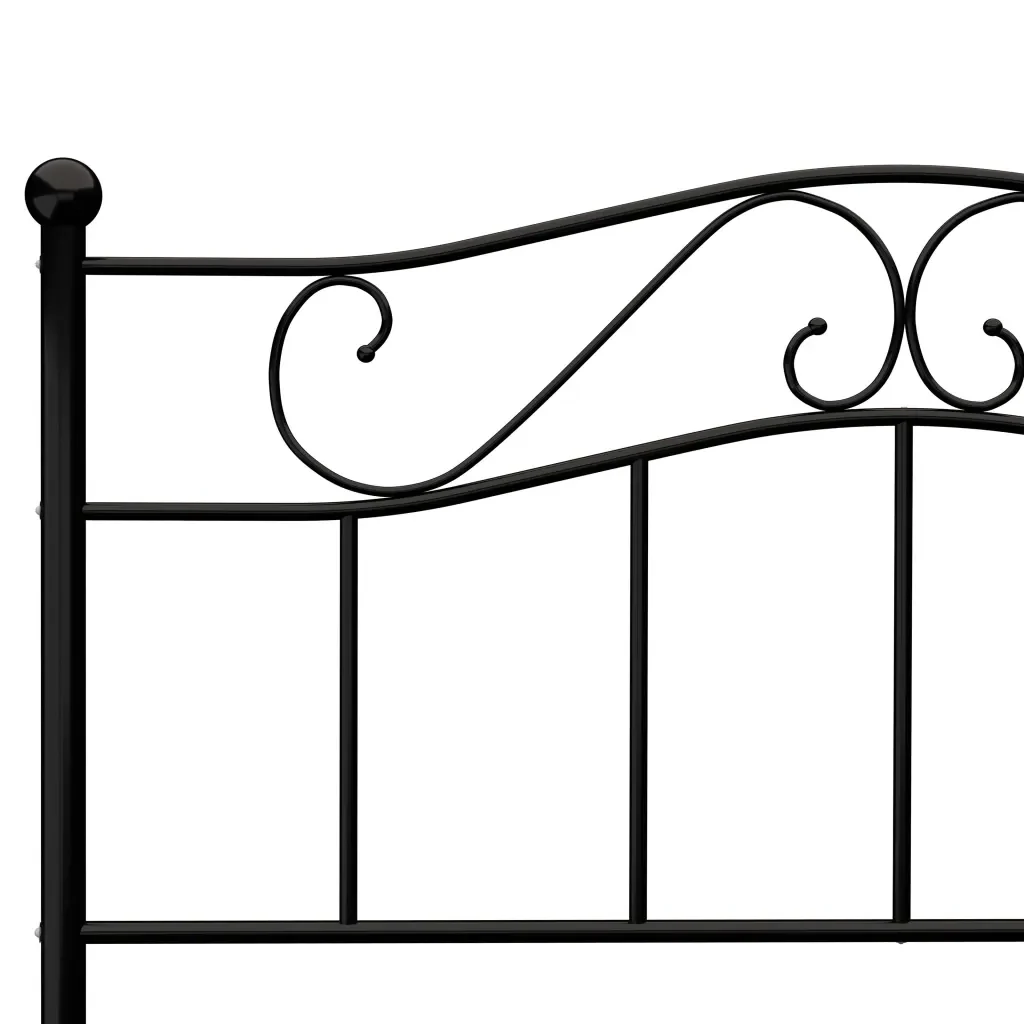 Letto matrimoniale | Letto per adulti | Giroletto Nero in Metallo 160x200 cm - Image 5
