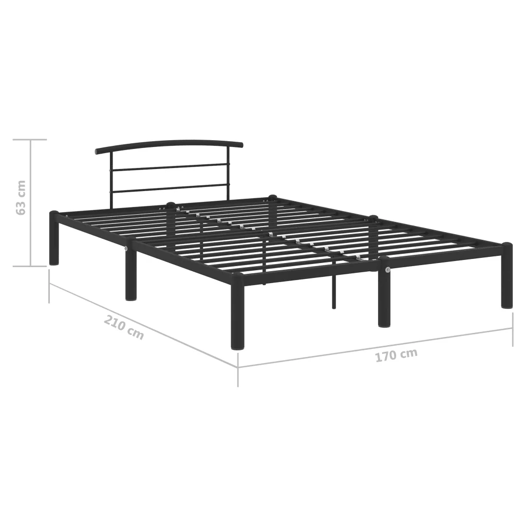 Letto matrimoniale | Letto per adulti | Giroletto Nero in Metallo 160x200 cm - Image 7