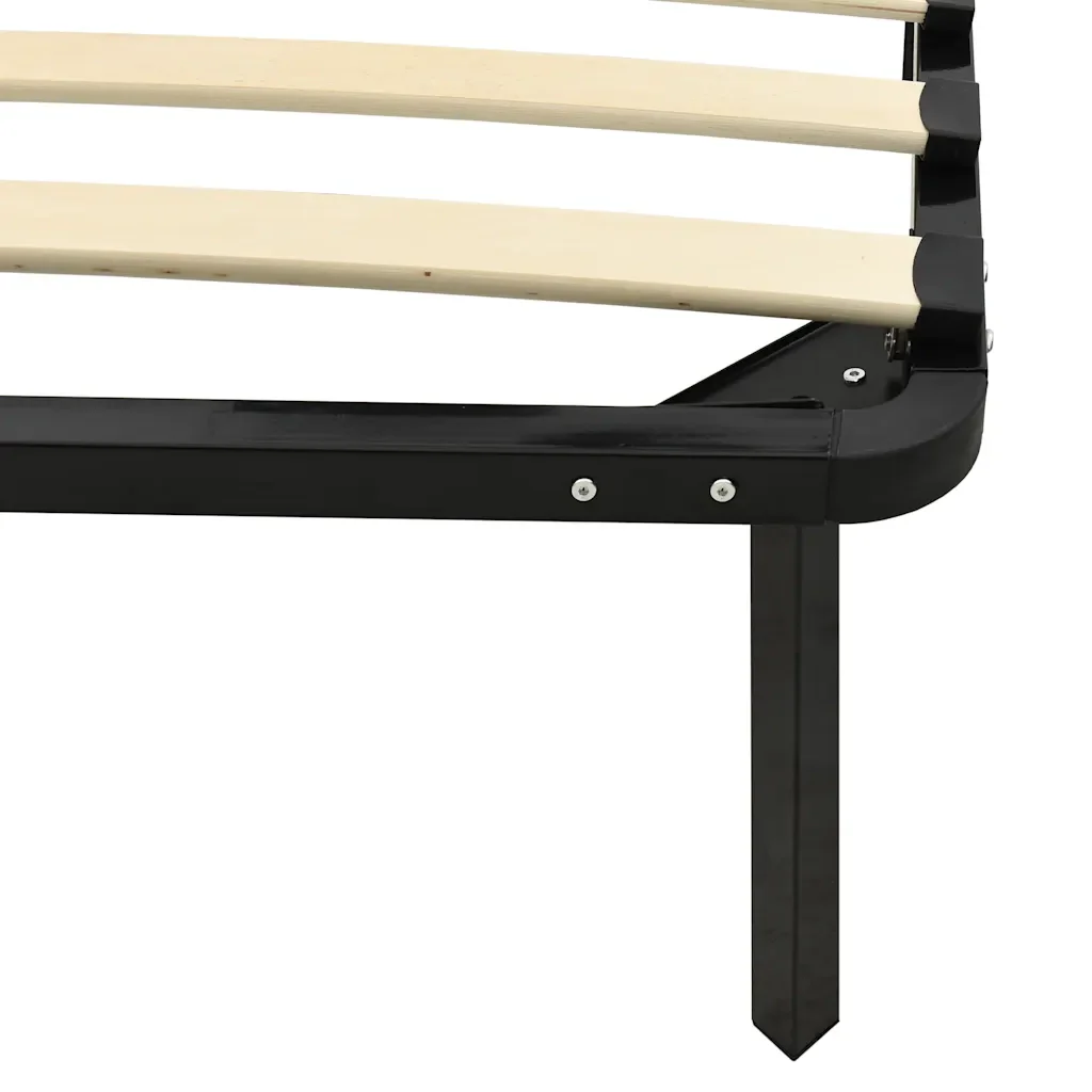 Letto matrimoniale | Letto per adulti | Giroletto Nero in Metallo 160x200 cm - Image 6