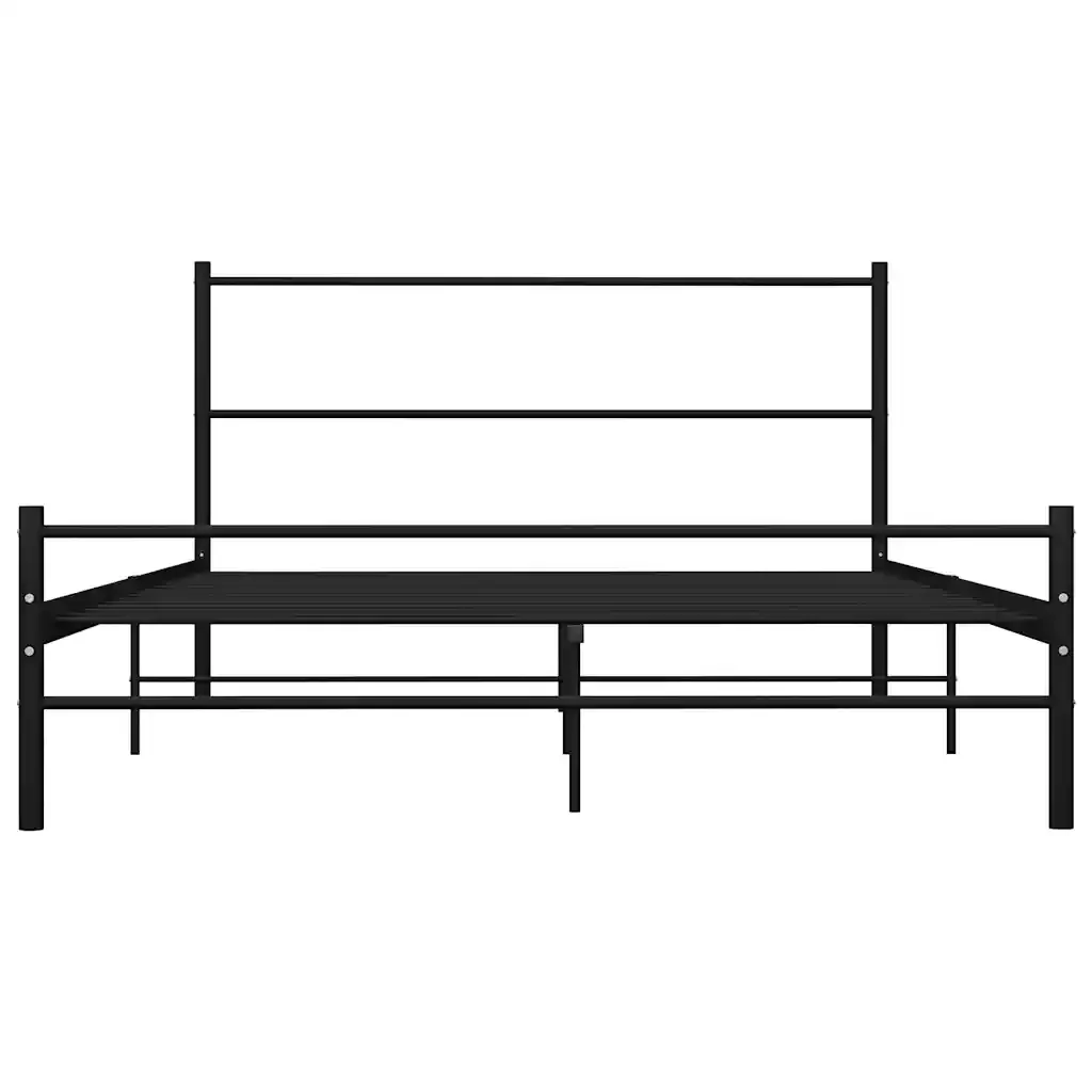 Letto matrimoniale | Letto per adulti | Giroletto Nero in Metallo 160x200 cm - Image 3