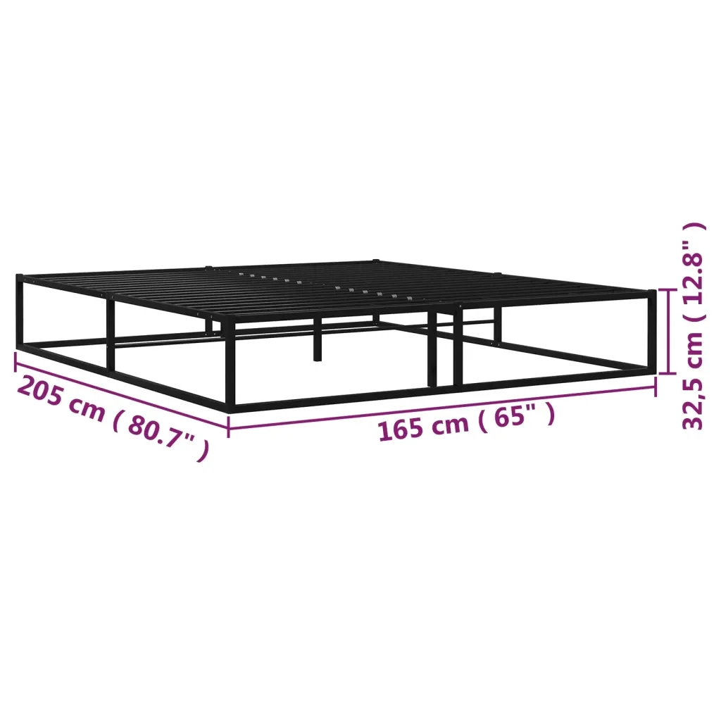 Letto matrimoniale | Letto per adulti | Giroletto Nero in Metallo 160x200 cm - Image 7