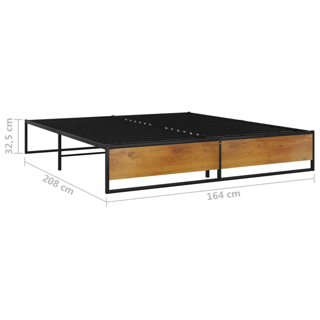 Letto matrimoniale | Letto per adulti | Giroletto Nero in Metallo 160x200 cm - Image 7
