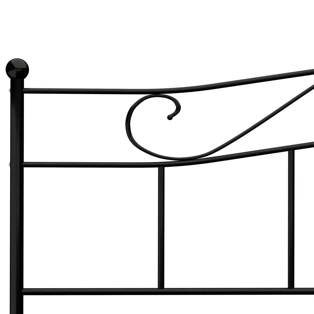 Letto matrimoniale | Letto per adulti | Giroletto Nero in Metallo 180x200 cm - Image 5