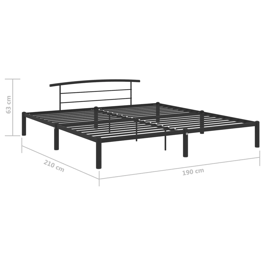 Letto matrimoniale | Letto per adulti | Giroletto Nero in Metallo 180x200 cm - Image 7